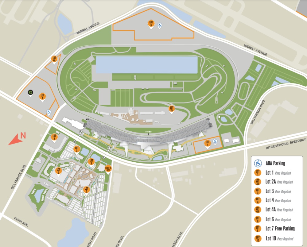 Daytona 500 Parking Map